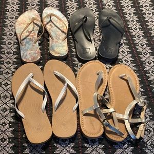 Reef Flip flops lot mostly size 8